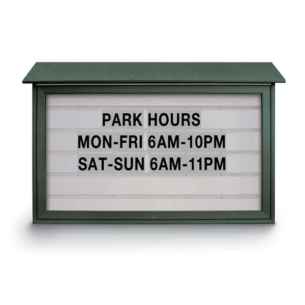 Indoor Enclosed Combo Board, 72"x36", Bronze Frame/Green & Cloud